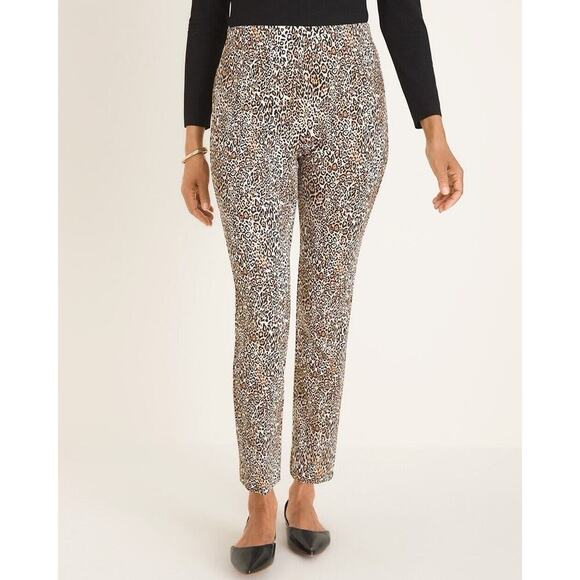 Chico’s So Slimming Juliet Cheetah-Print Ankle Pants SZ 2/12 - Picture 1 of 6